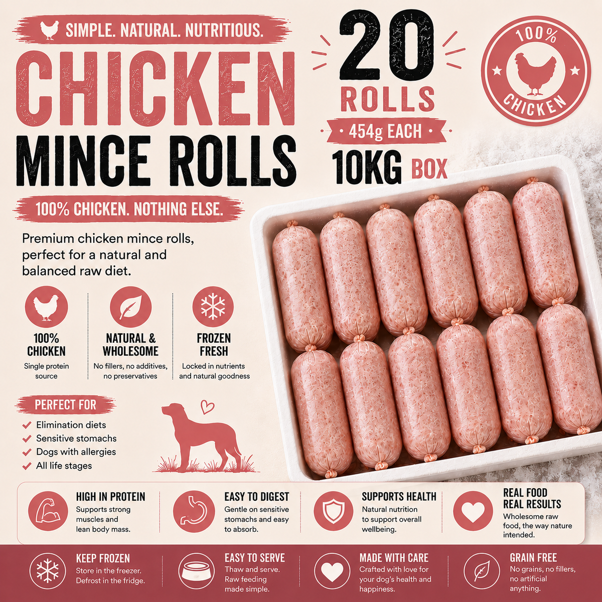 Chicken Mince 20 x 454g 10kg box