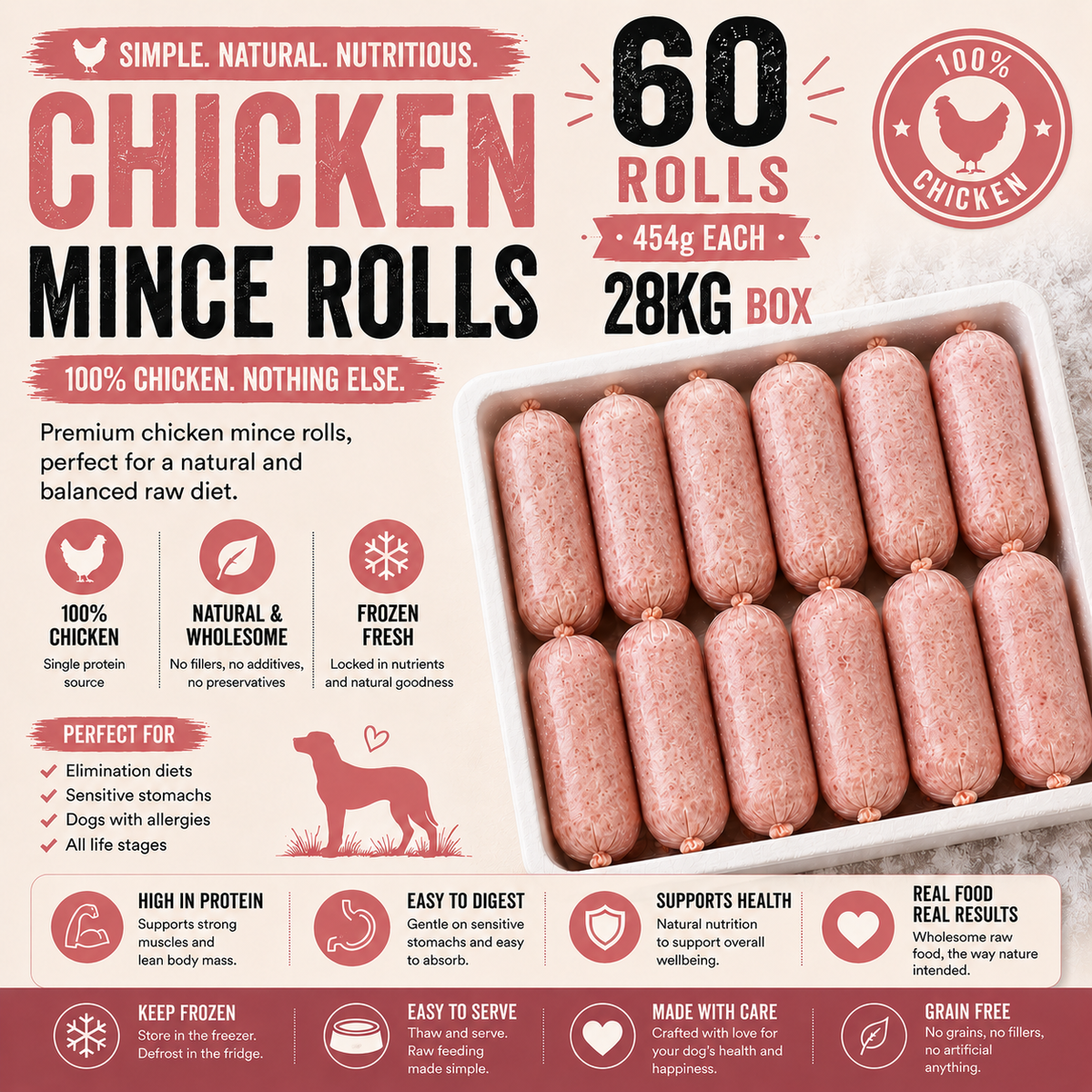 Chicken Mince 60 x 454g 28kg 90:10