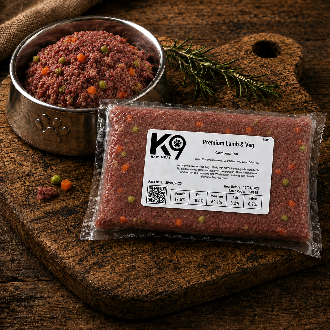 K9 RAW | Lamb & Veg 80 10 10