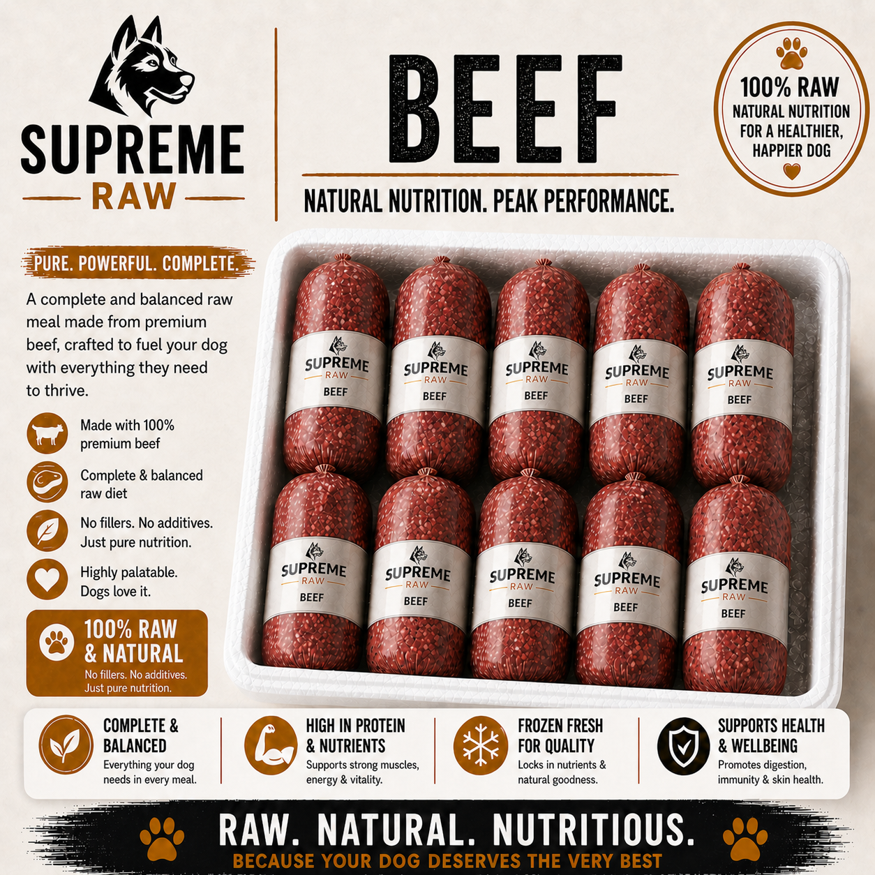 Supreme Raw - Beef Complete 80 10 10