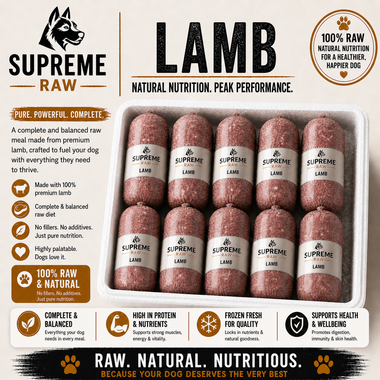Supreme Raw - Lamb Complete 80 10 10